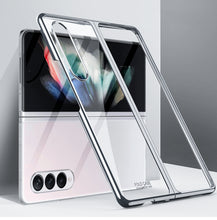 Cargar imagen en el visor de la galería, Luxury Plating Flip Case For Samsung Galaxy Z Fold 2 3 5G HD Transparent Shockproof Hard Cover For Samsung Z Fold3 5G Case
