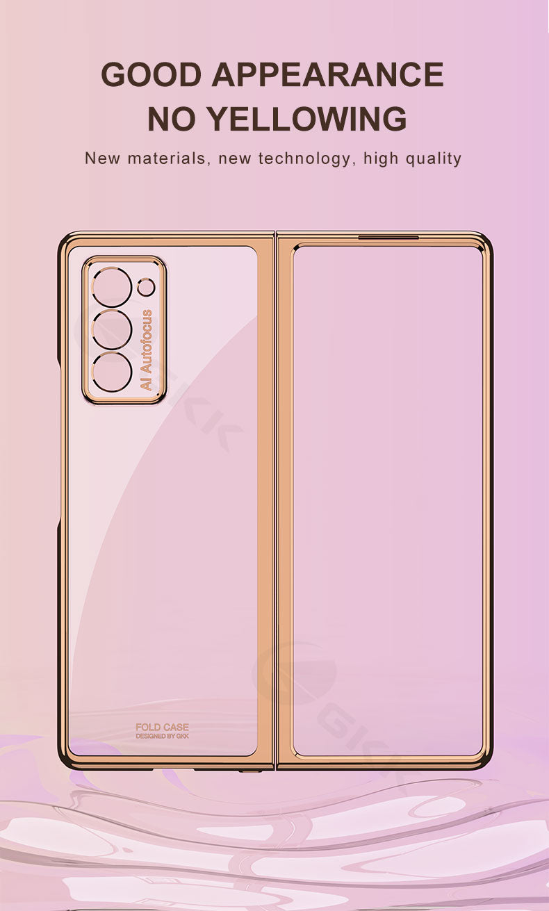 Transparent Flip Hard Case For Samsung Galaxy Z Fold 2 Case Luxury Plating Anti-knock Protection Cover For Samsung Fold 2