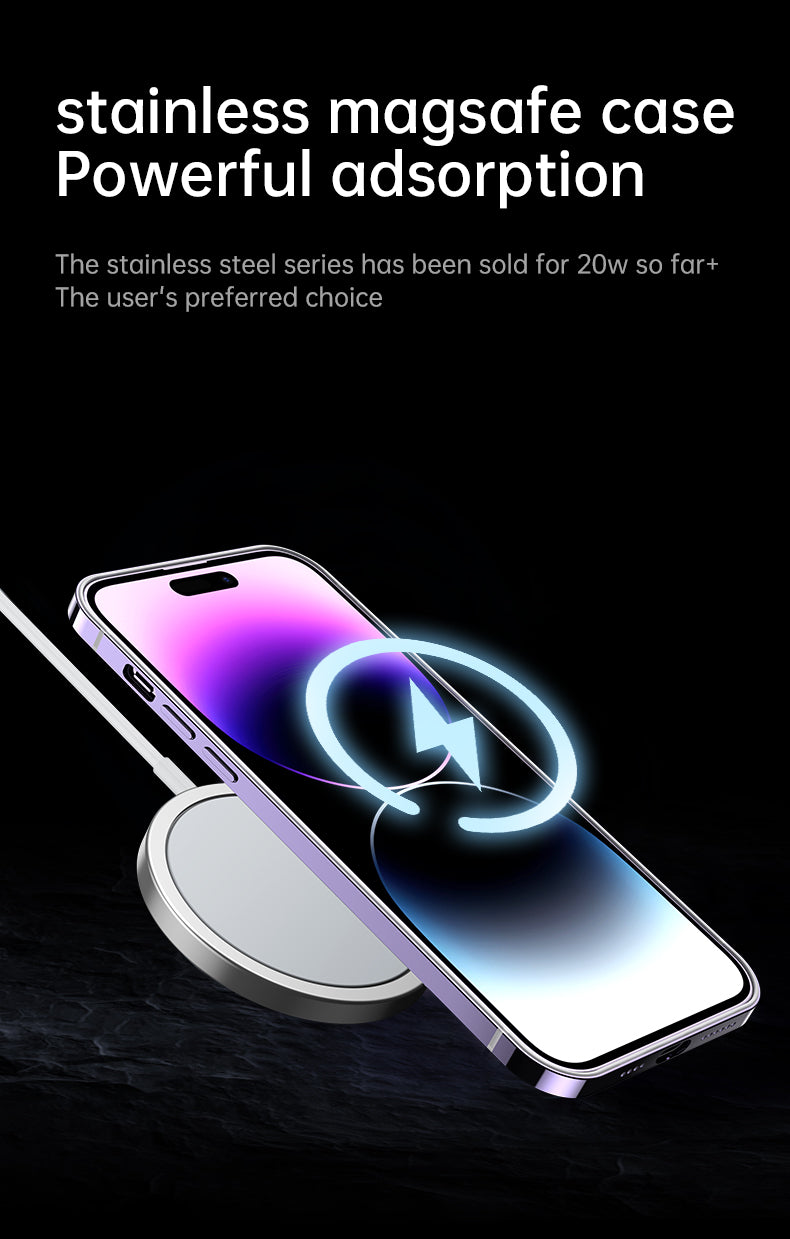 Magnet Magnetic Case Wireless Charge For IPhone 14 Pro Max Case 14  TPU Cover Shockproof Metal Frame Phone Case