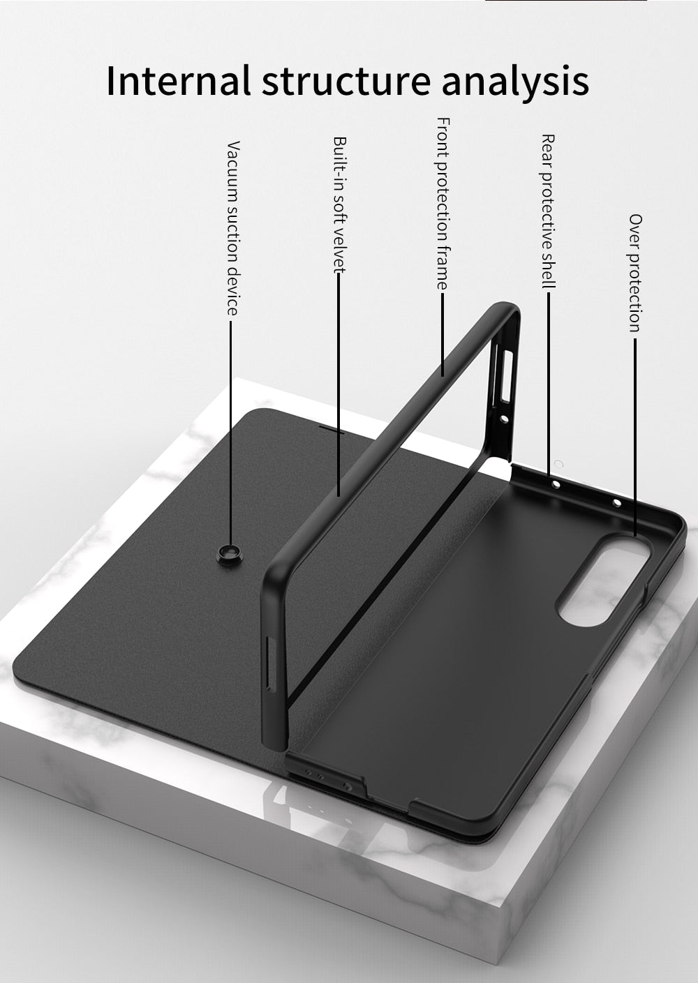 Samsung Galaxy Z Fold 3 Case With S Pen Holder Slot Leather and Tempered Glass Flip Stand Cover For Galaxy Z Fold 3