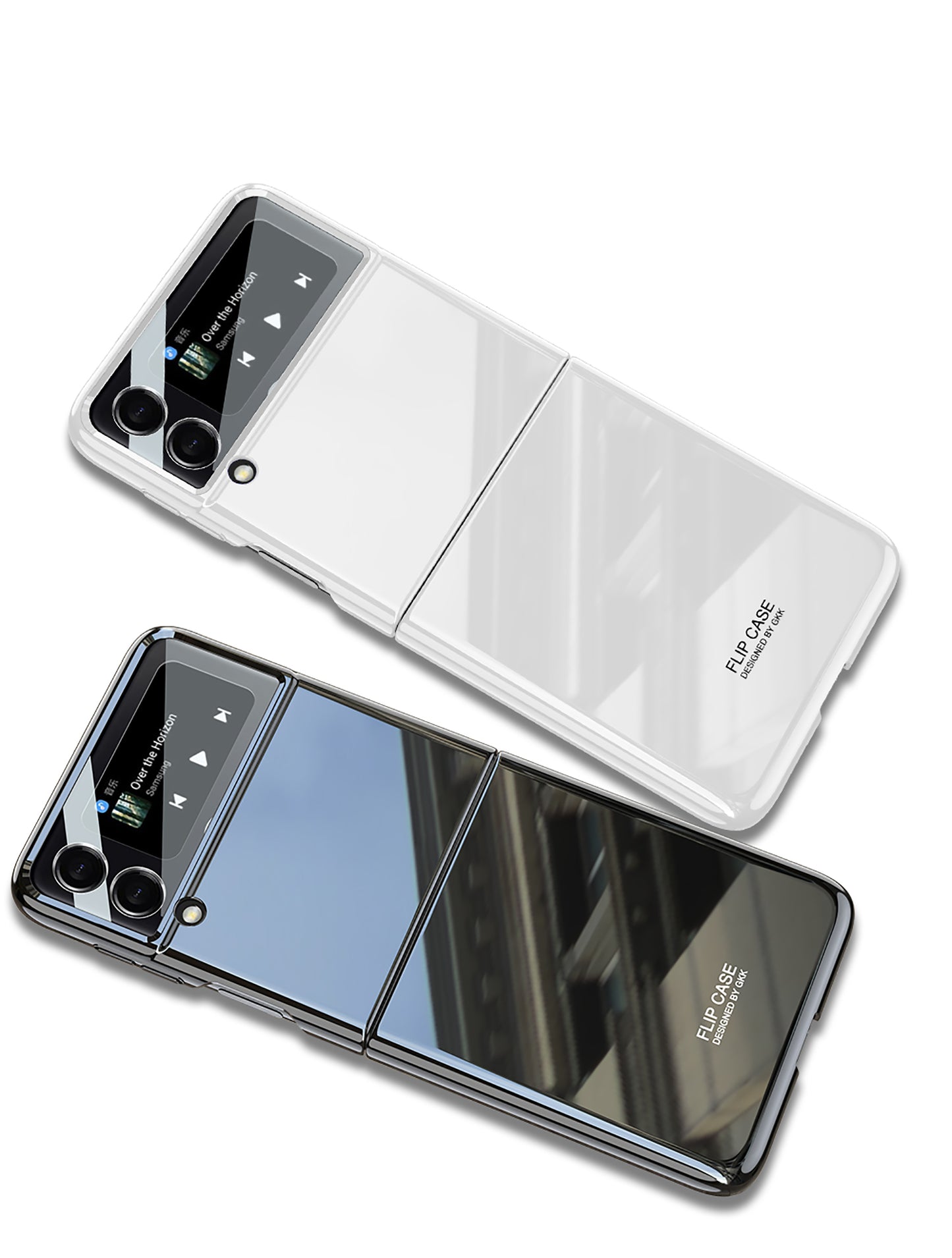 UV Bright Painted Fold Case For Samsung Galaxy Z Flip 3 5G With Back Screen Protector Hard Cover For Samsung Z Flip 3 Case