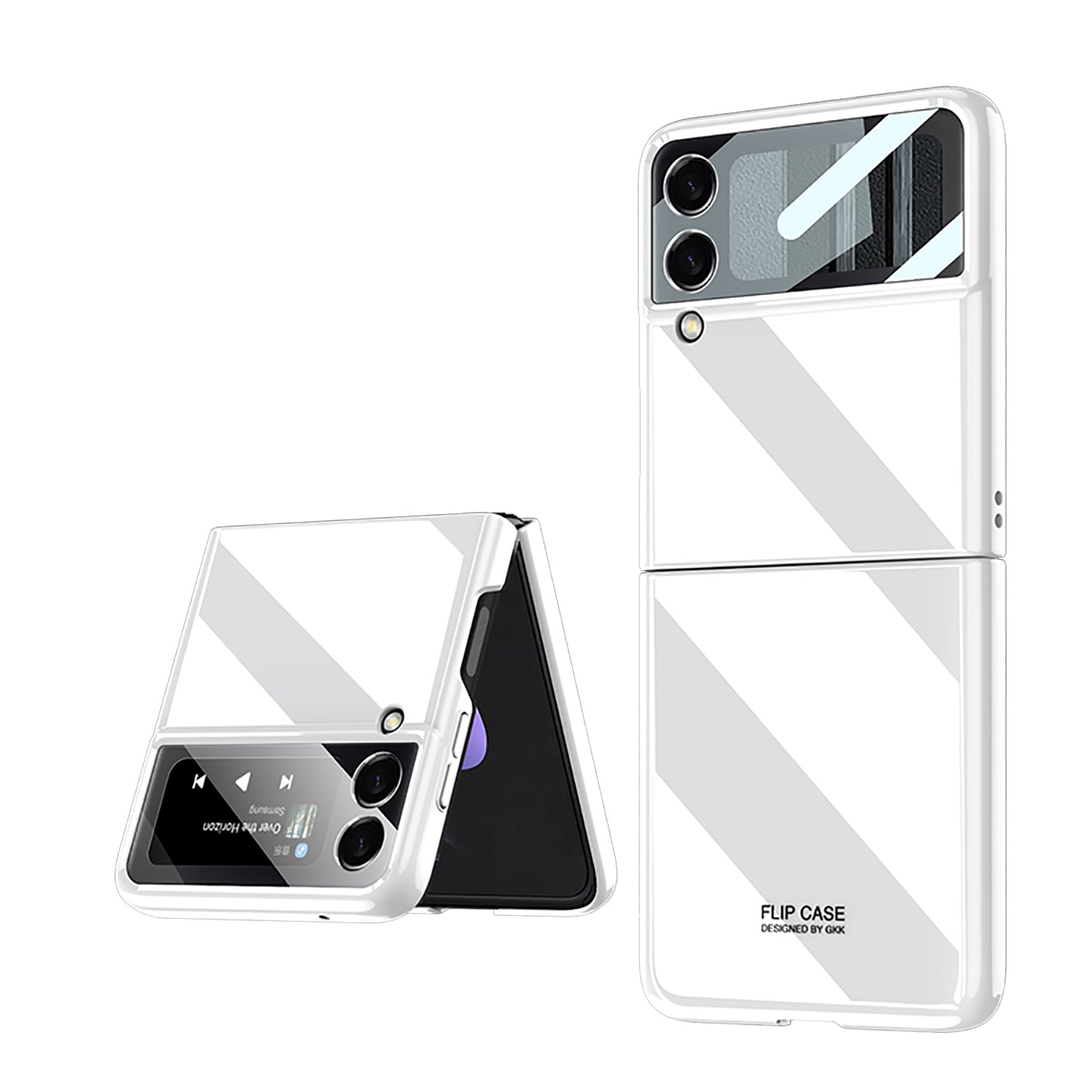 UV Bright Painted Fold Case For Samsung Galaxy Z Flip 3 5G With Back Screen Protector Hard Cover For Samsung Z Flip 3 Case