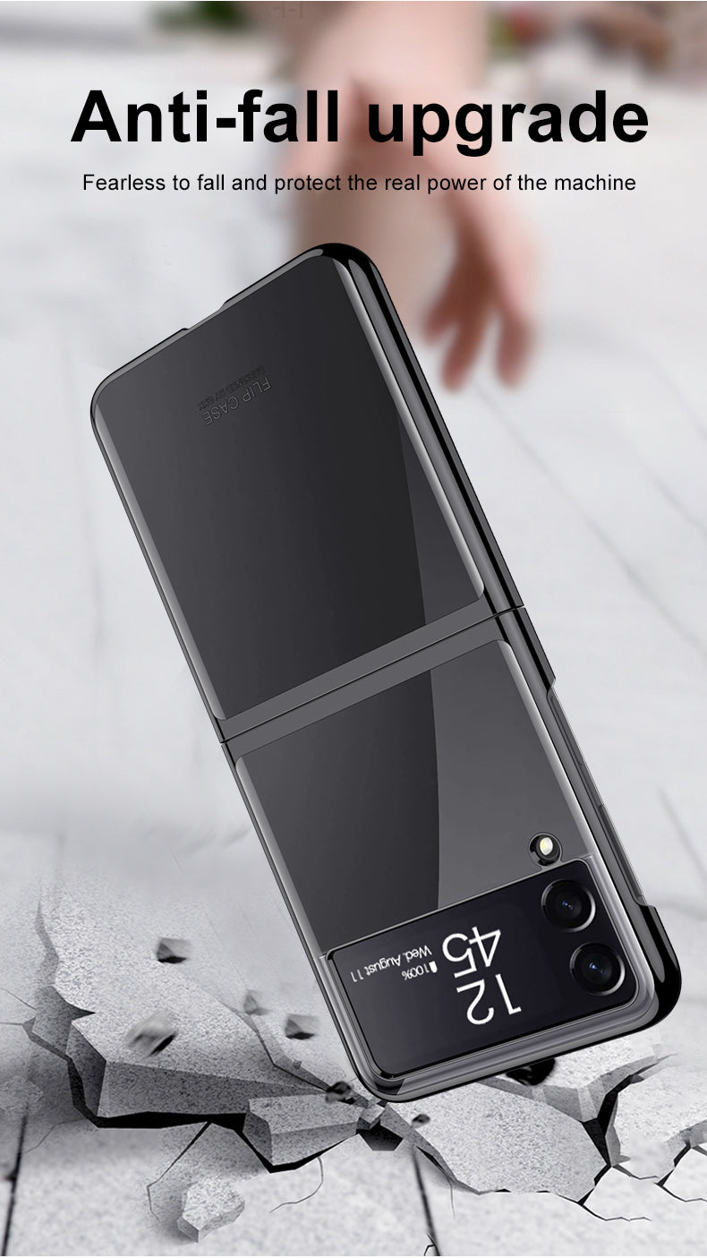 Luxury Electroplating Flip Case For Samsung Galaxy Z Flip 3 5G Transparent Plastic Hard Cover For Samsung Z Flip 3 5G Case