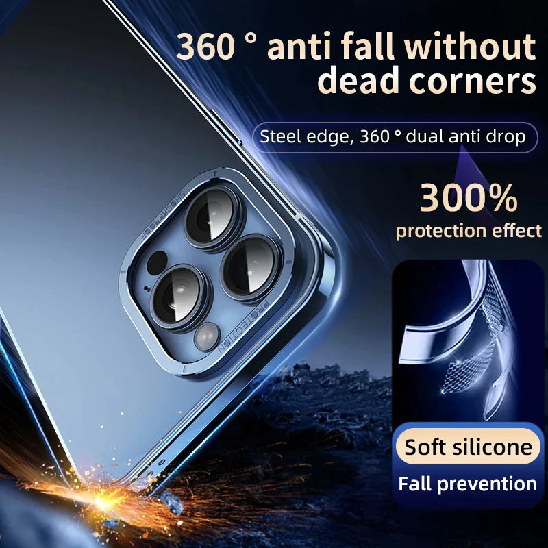 Stainless Steel  Ultra-thin Titanium Metal Phone Case For Iphone 15 14 Pro Max