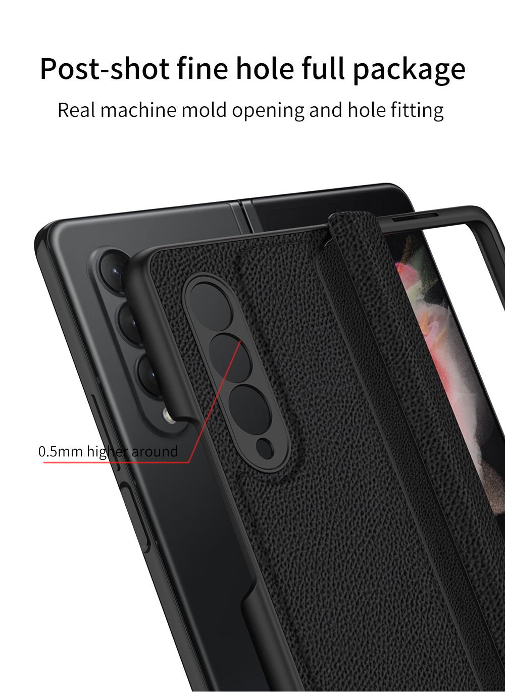 Leather Magnetic Frame Case Cover For Samsung Galaxy Z Fold 3 5G All-Included Hard Phone Cover For Samsung Z Fold3 5G Case