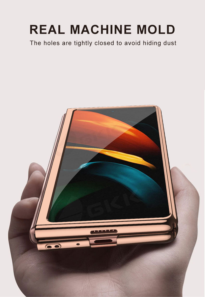 Transparent Flip Hard Case For Samsung Galaxy Z Fold 2 Case Luxury Plating Anti-knock Protection Cover For Samsung Fold 2
