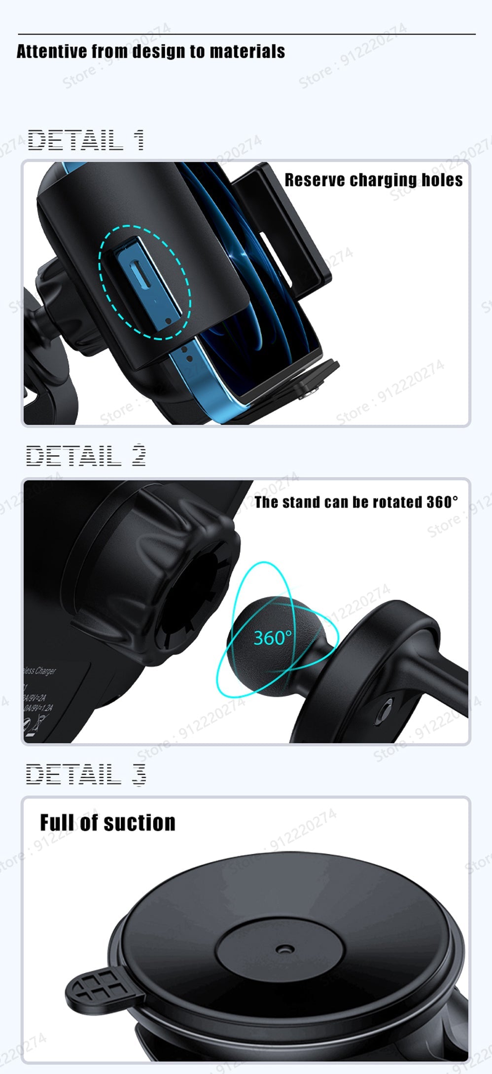 Samsung Galaxy Z Fold 2 3 Wireless Car Charger Stand Holder