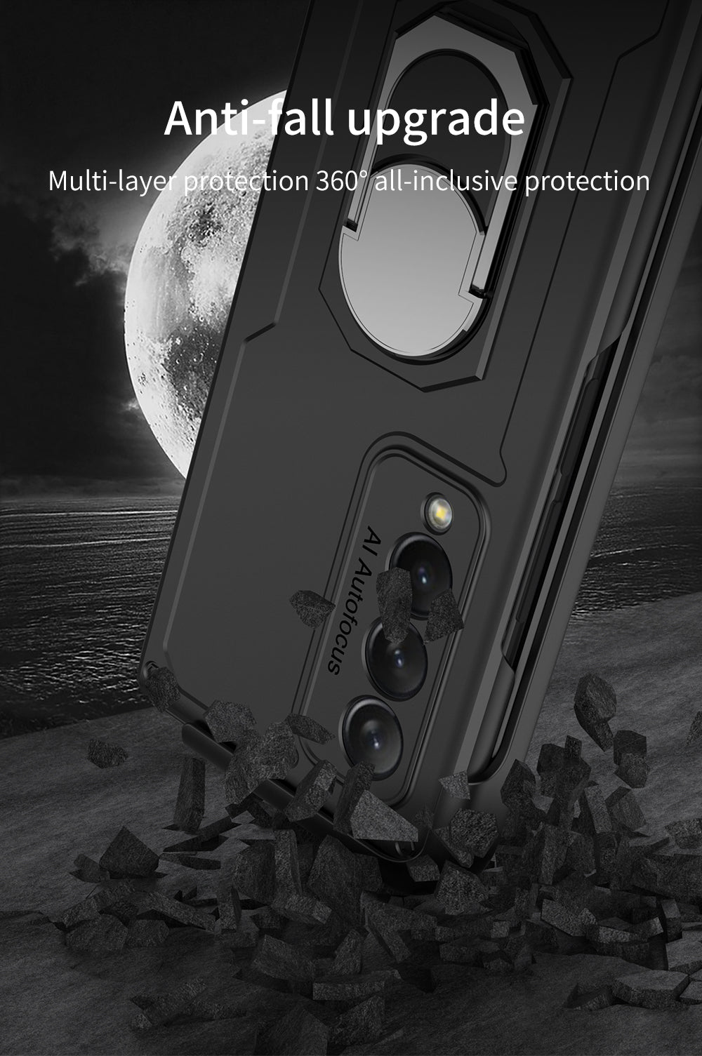 Armor Back Clip Stand Holder Case For Samsung Galaxy Z Fold 3 5G Anti-knock Protection Hard Cover For Samsung Z Fold 3 Case