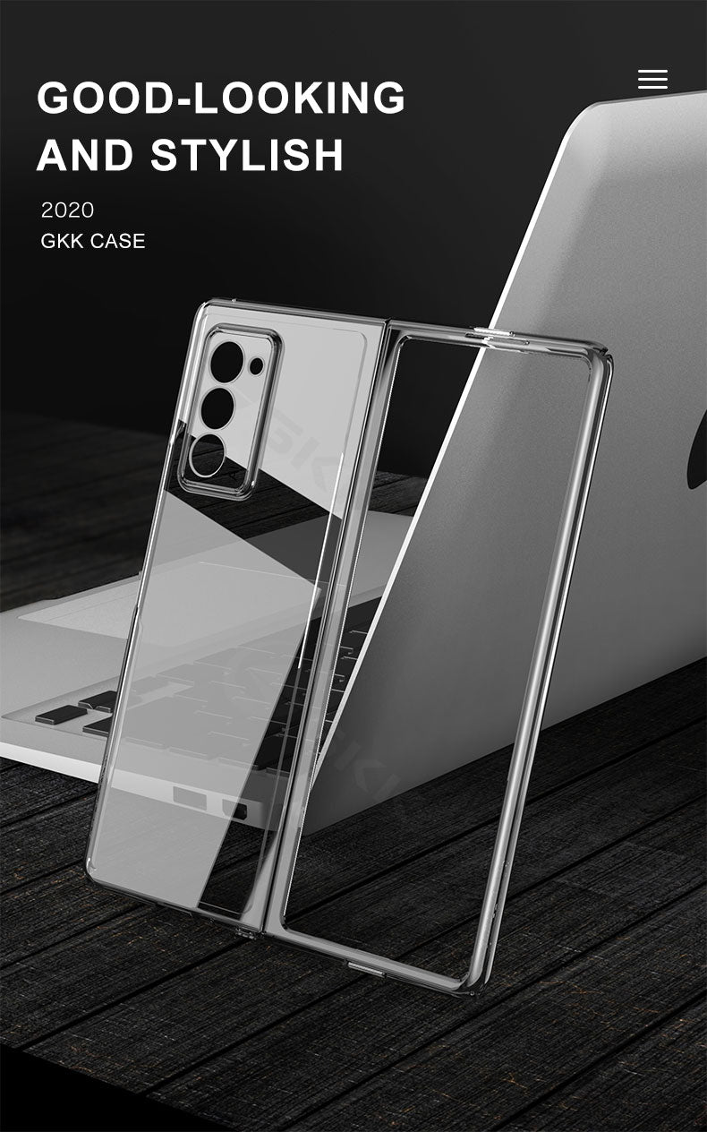 Transparent Flip Hard Case For Samsung Galaxy Z Fold 2 Case Luxury Plating Anti-knock Protection Cover For Samsung Fold 2