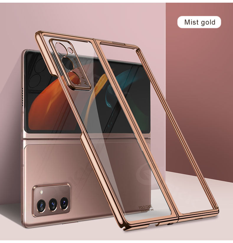 Transparent Flip Hard Case For Samsung Galaxy Z Fold 2 Case Luxury Plating Anti-knock Protection Cover For Samsung Fold 2