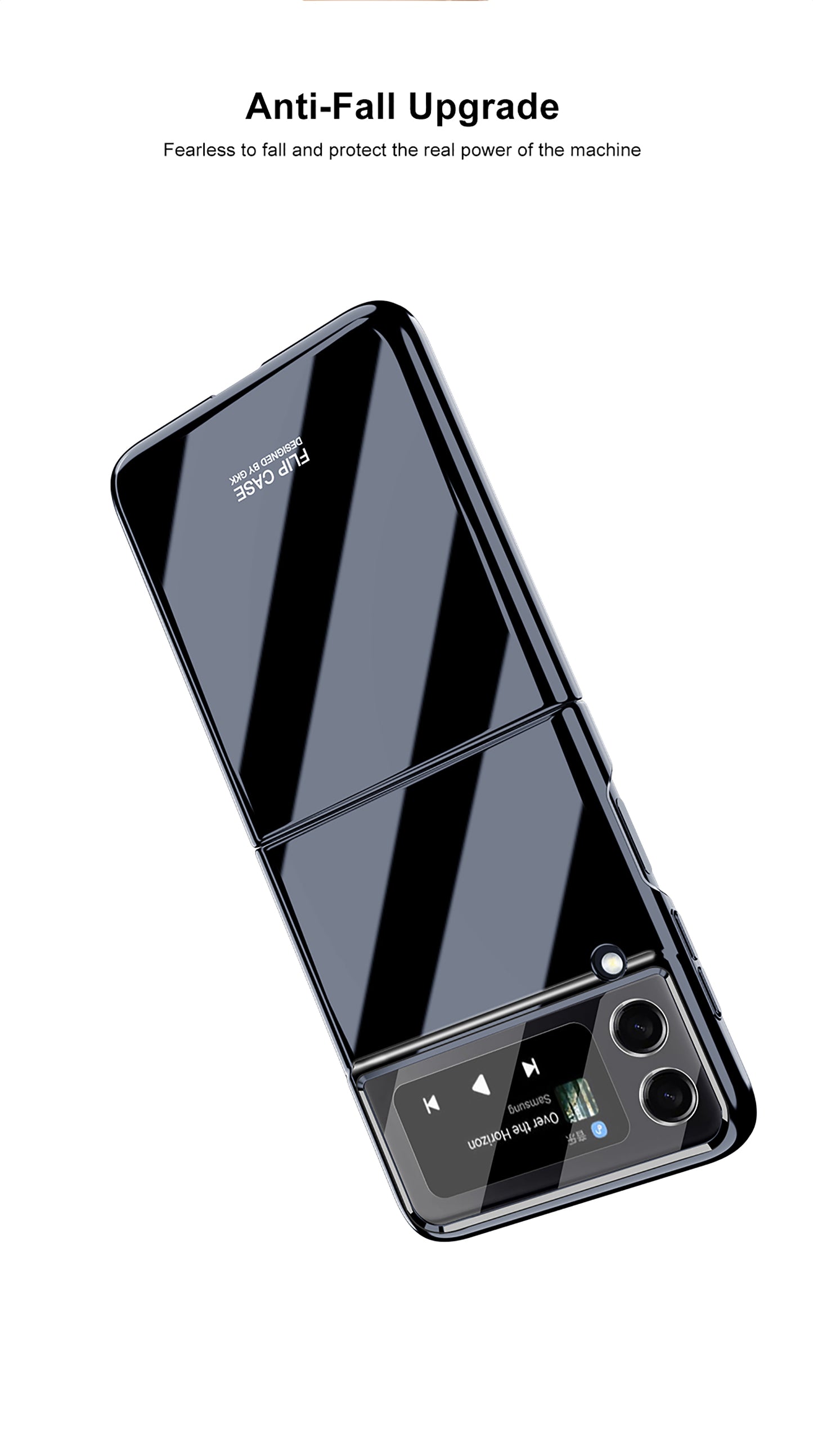 UV Bright Painted Fold Case For Samsung Galaxy Z Flip 3 5G With Back Screen Protector Hard Cover For Samsung Z Flip 3 Case