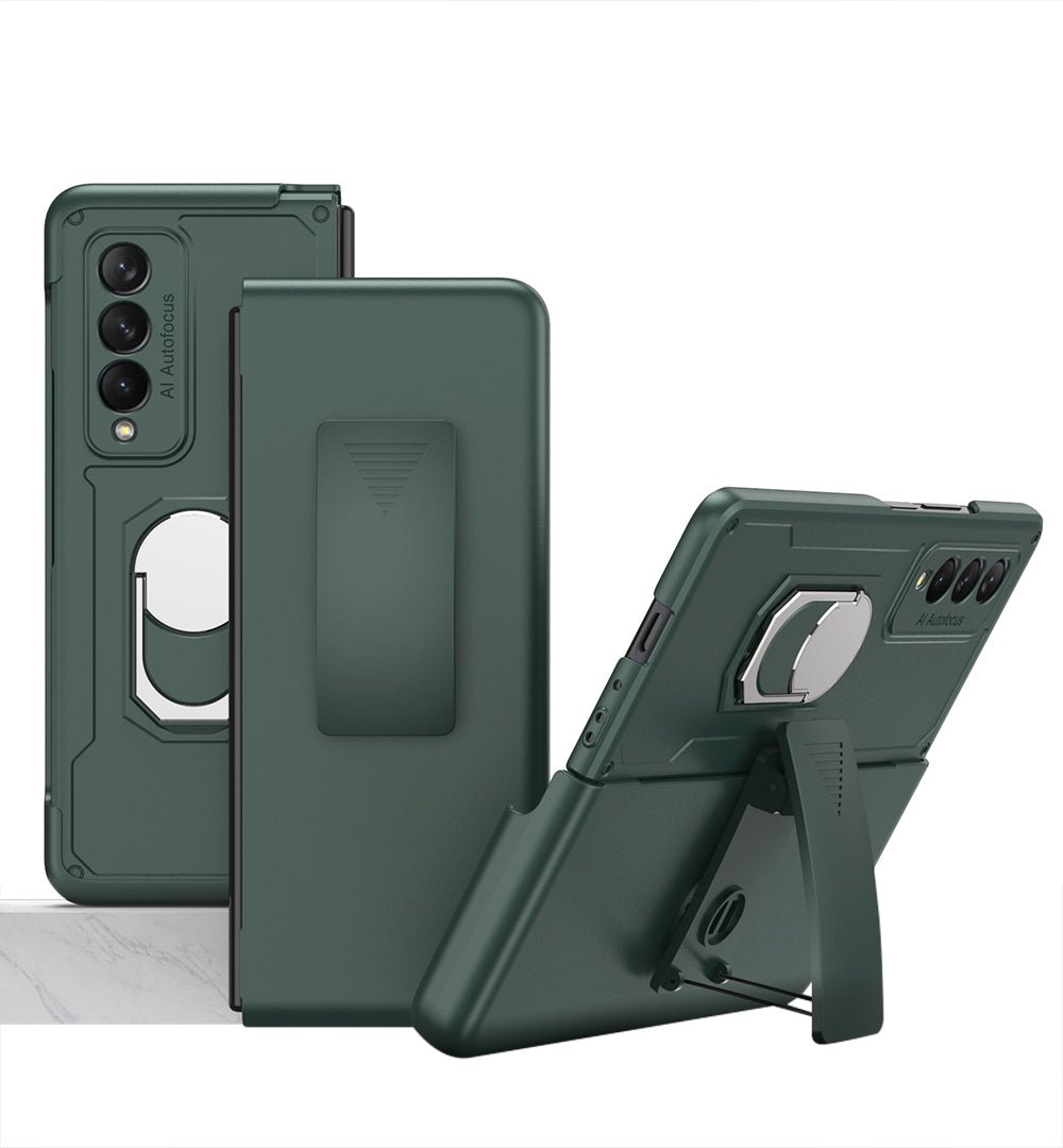 Armor Back Clip Stand Holder Case For Samsung Galaxy Z Fold 3 5G Anti-knock Protection Hard Cover For Samsung Z Fold 3 Case