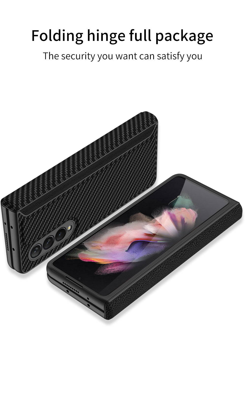 Leather Magnetic Frame Case Cover For Samsung Galaxy Z Fold 3 5G All-Included Hard Phone Cover For Samsung Z Fold3 5G Case