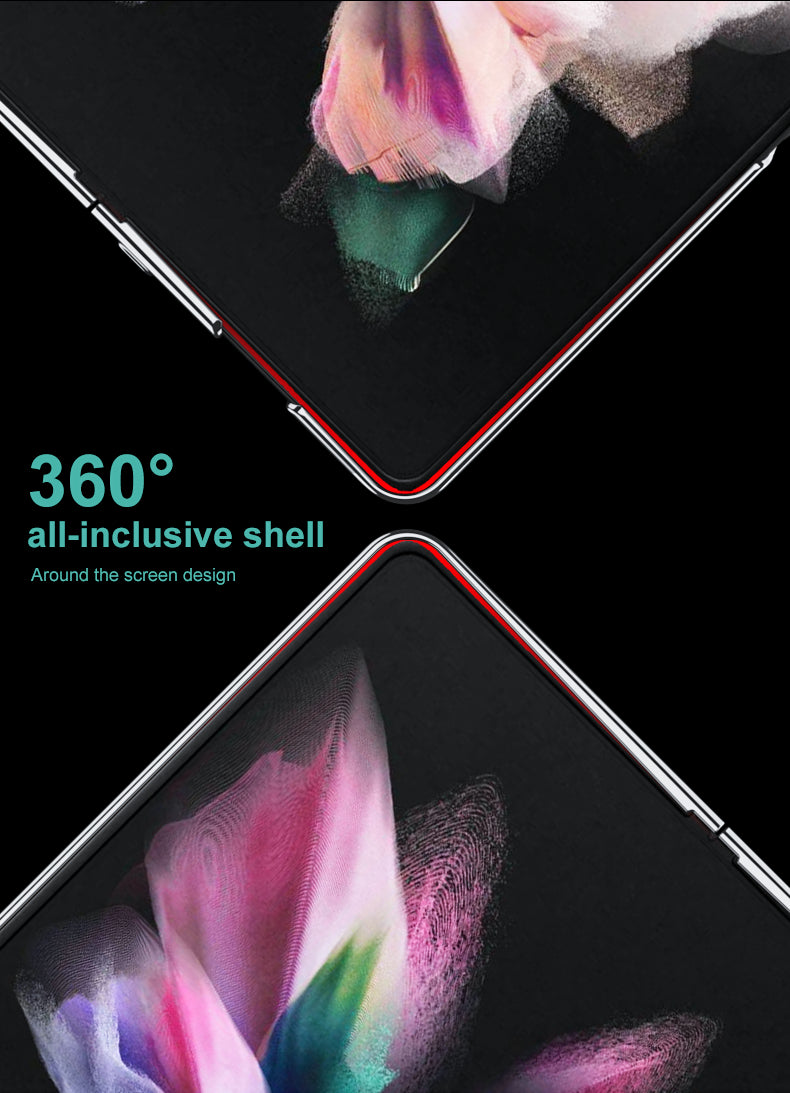 Luxury Plating Flip Case For Samsung Galaxy Z Fold 2 3 5G HD Transparent Shockproof Hard Cover For Samsung Z Fold3 5G Case