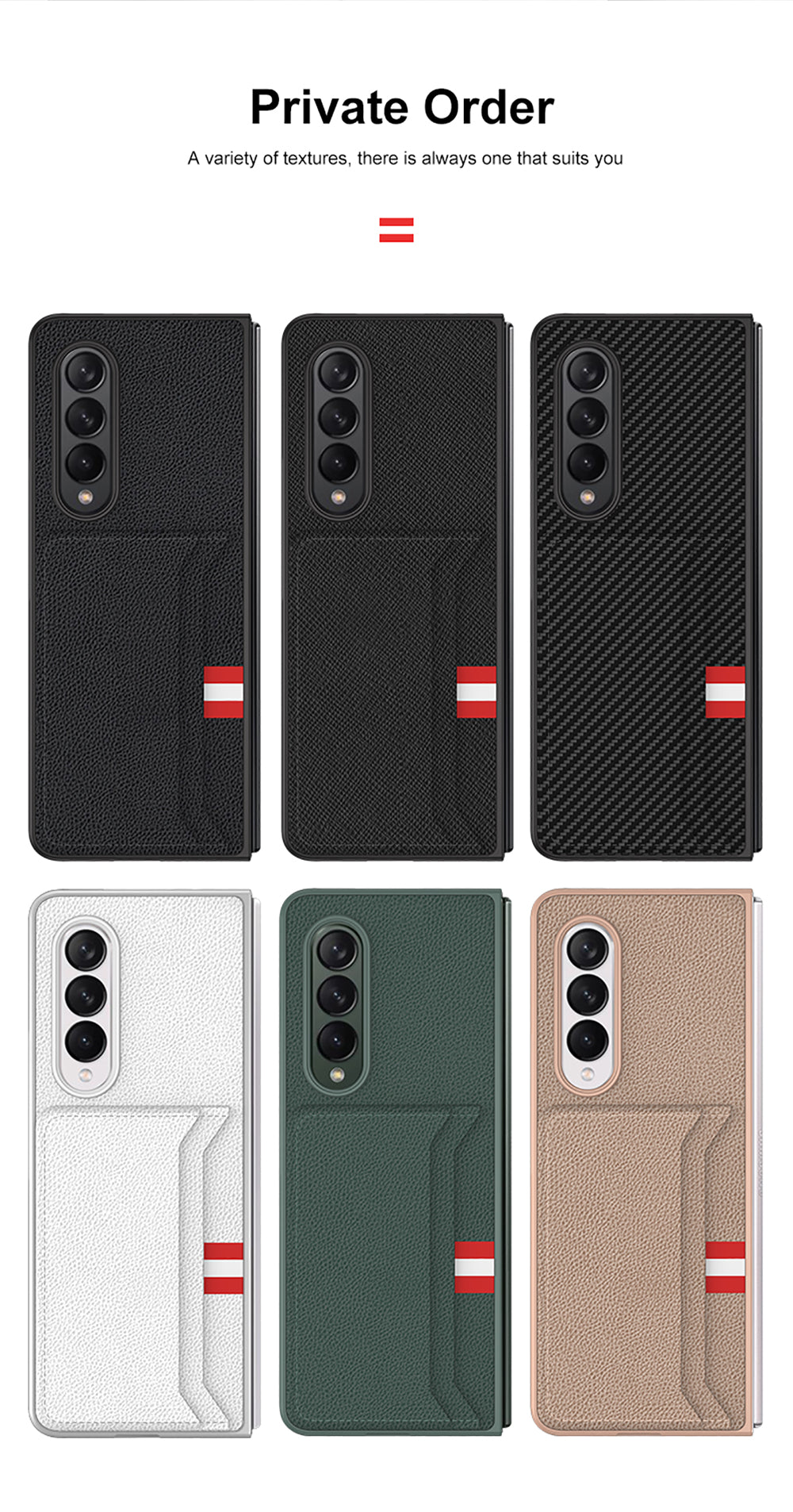Leather Card Package Case For Samsung Galaxy Z Fold 3 5G Anti-knock Protection Hard Cover For Samsung Z Fold3 Case Coque