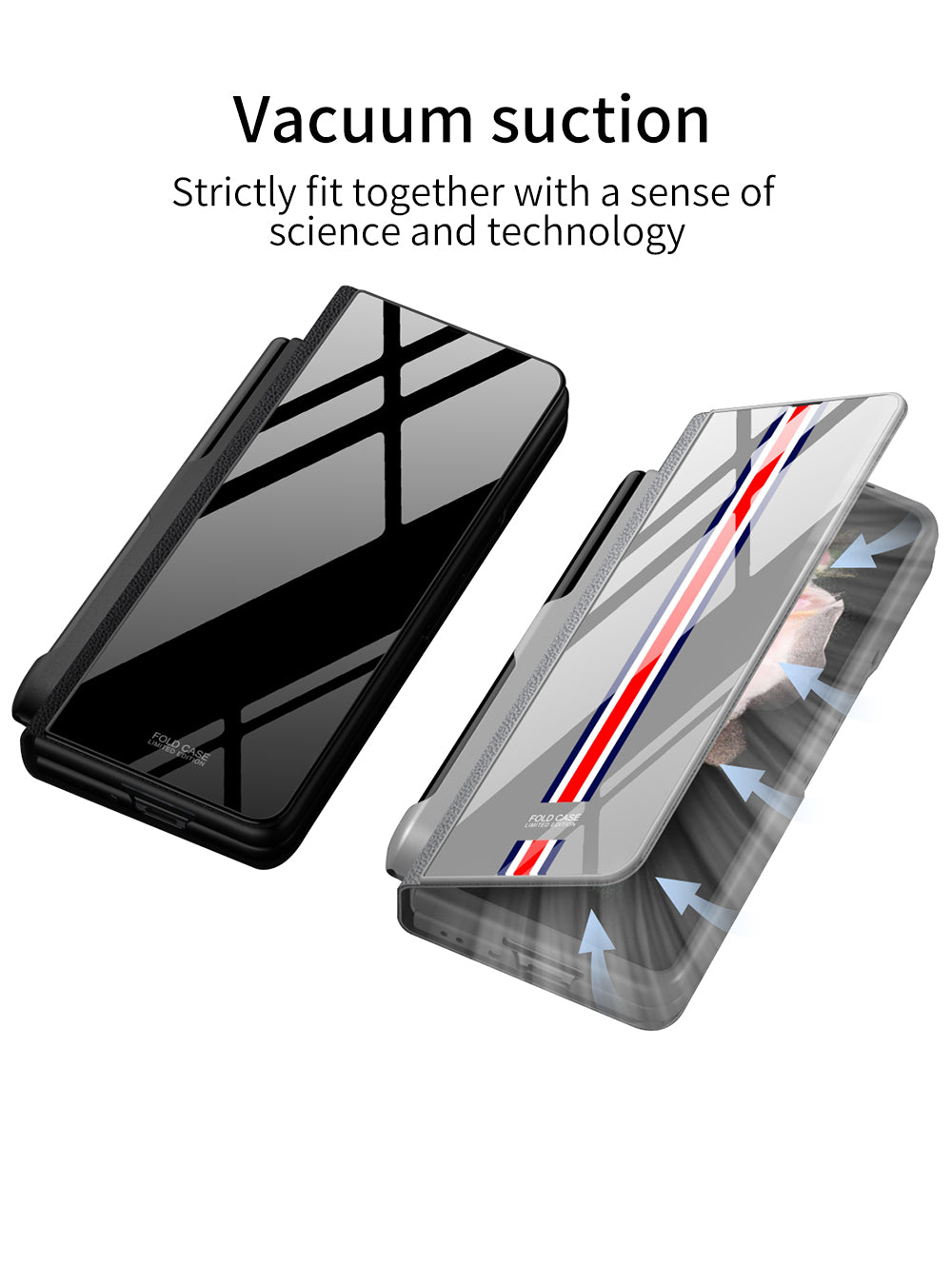 Leather Tempered Glass Pen Slot Case For Samsung Galaxy Z Fold 3 5G Full Protection Hard Cover