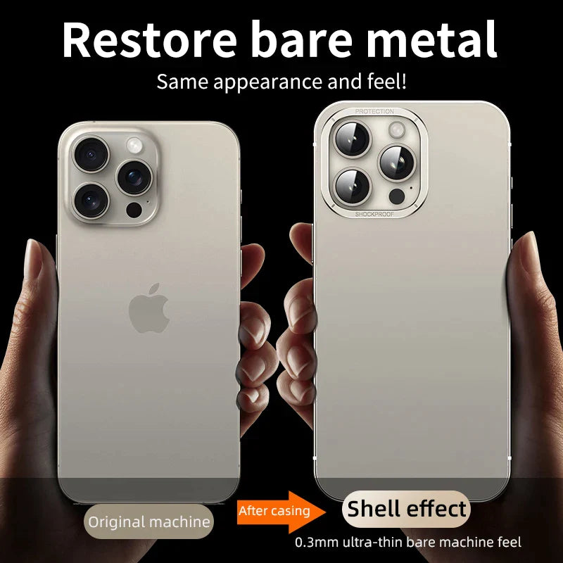 Stainless Steel  Ultra-thin Titanium Metal Phone Case For Iphone 15 14 Pro Max