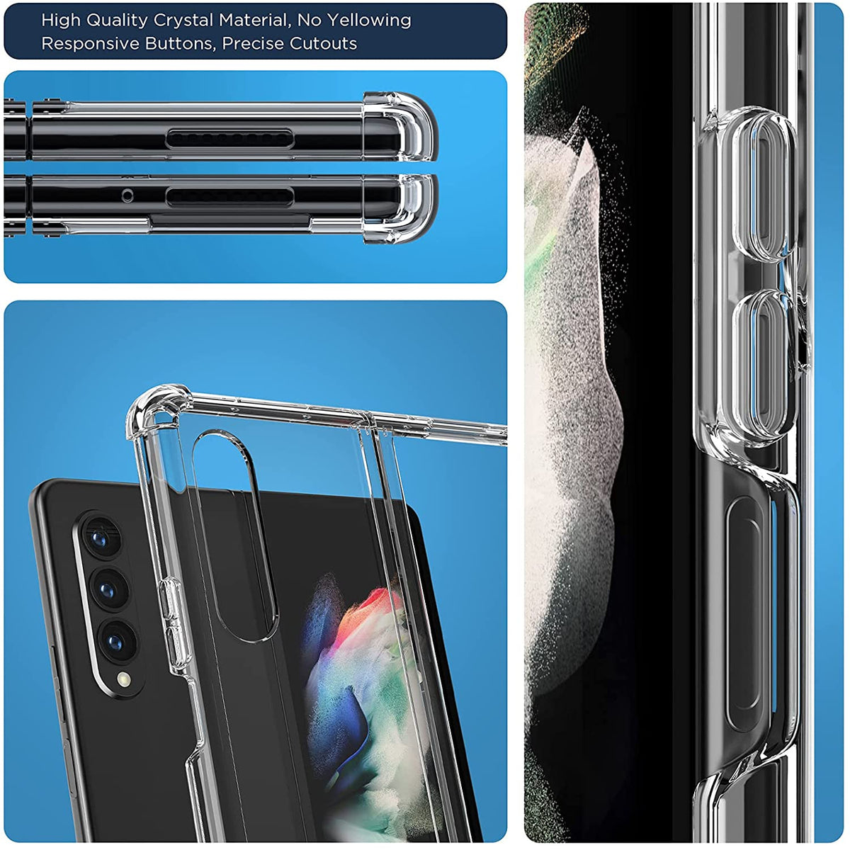 Reinforced Corners Shockproof  Soft Bumper TPU Case for Galaxy Z Fold 3 Airbag Case For Samsung Galaxy Z Fold3 5G