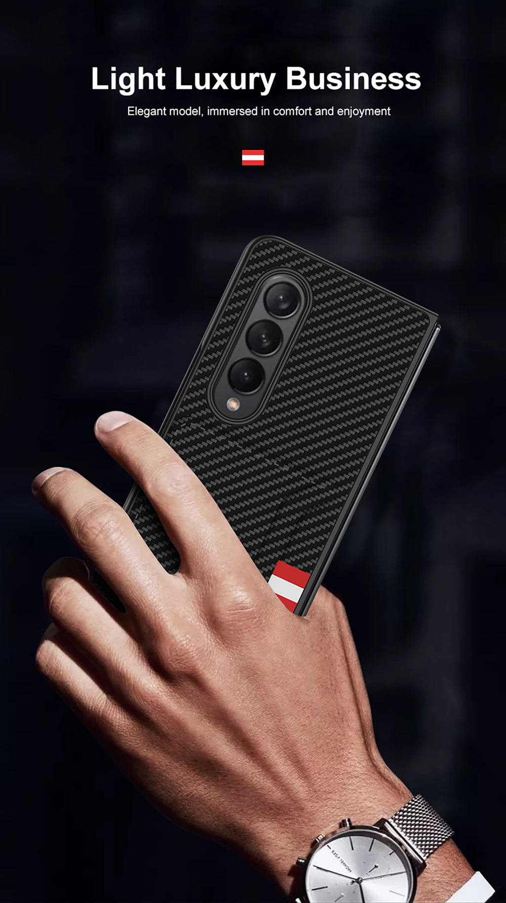 Leather Card Package Case For Samsung Galaxy Z Fold 3 5G Anti-knock Protection Hard Cover For Samsung Z Fold3 Case Coque