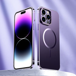 Magnet Magnetic Case Wireless Charge For IPhone 14 Pro Max Case 14  TPU Cover Shockproof Metal Frame Phone Case