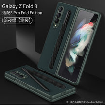 Carregar imagem no visualizador da galeria, Leather Pen Slot Bag Case For Samsung Galaxy Z Fold 3 5G Ultra-thin Anti-knock Protection Cover For Samsung Z Fold3 5G Case
