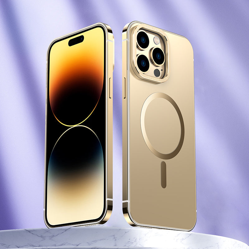 Magnet Magnetic Case Wireless Charge For IPhone 14 Pro Max Case 14  TPU Cover Shockproof Metal Frame Phone Case