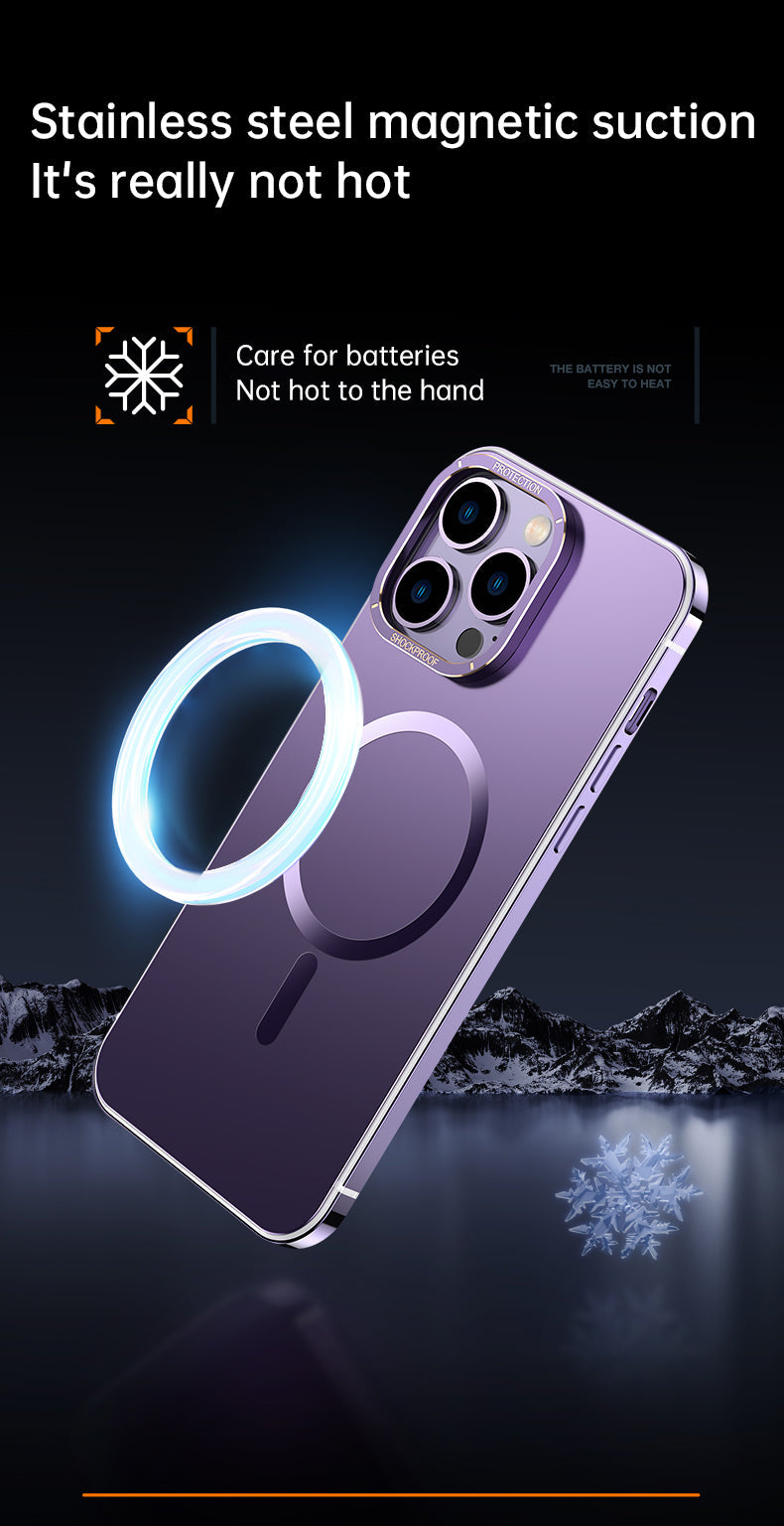 Magnet Magnetic Case Wireless Charge For IPhone 14 Pro Max Case 14  TPU Cover Shockproof Metal Frame Phone Case
