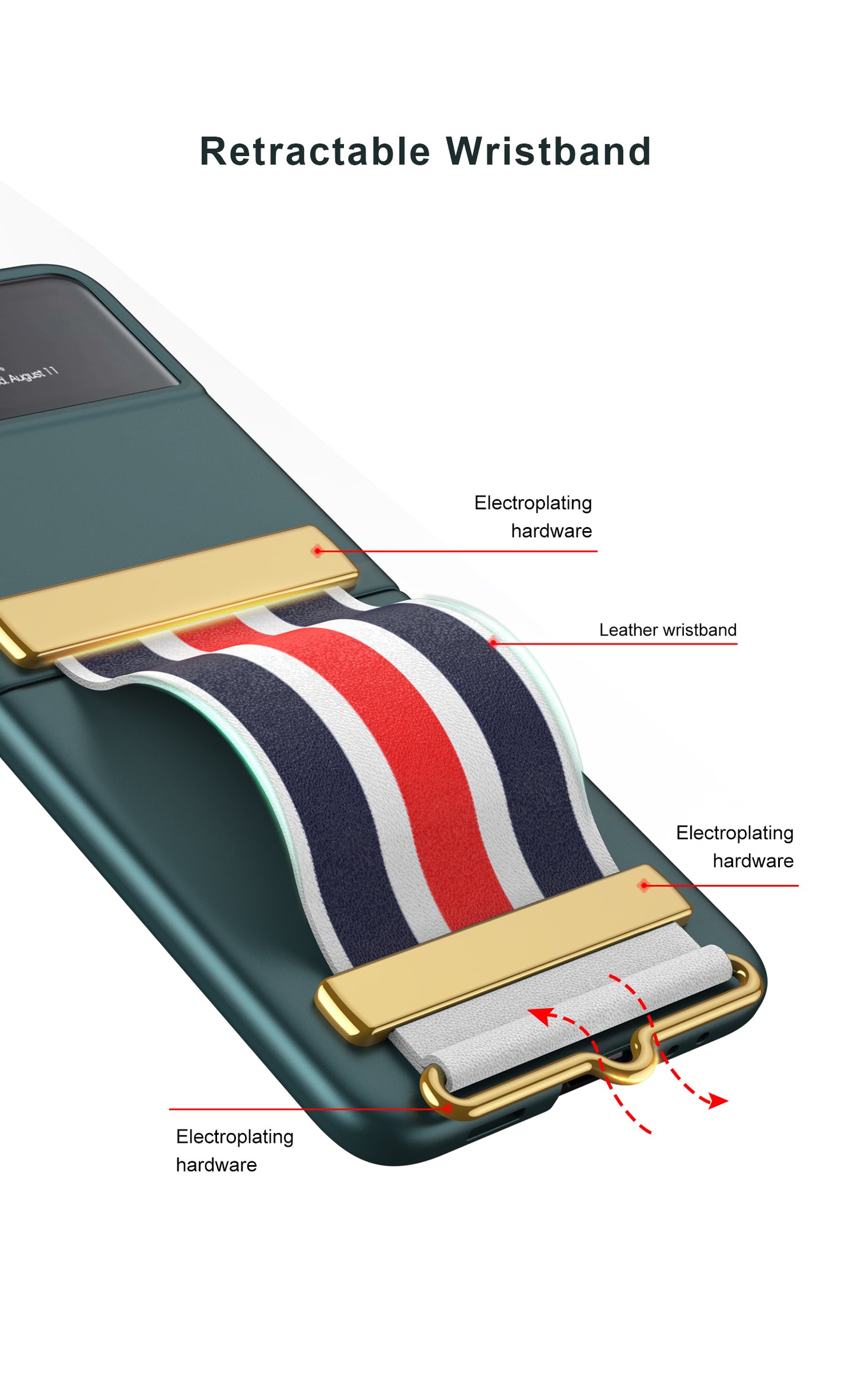 Painted Leather Hand Strap Plastic Case For Samsung Galaxy Z Flip 3 5G Back Screen Glass Cover For Samsung Z Flip 3 5G Case
