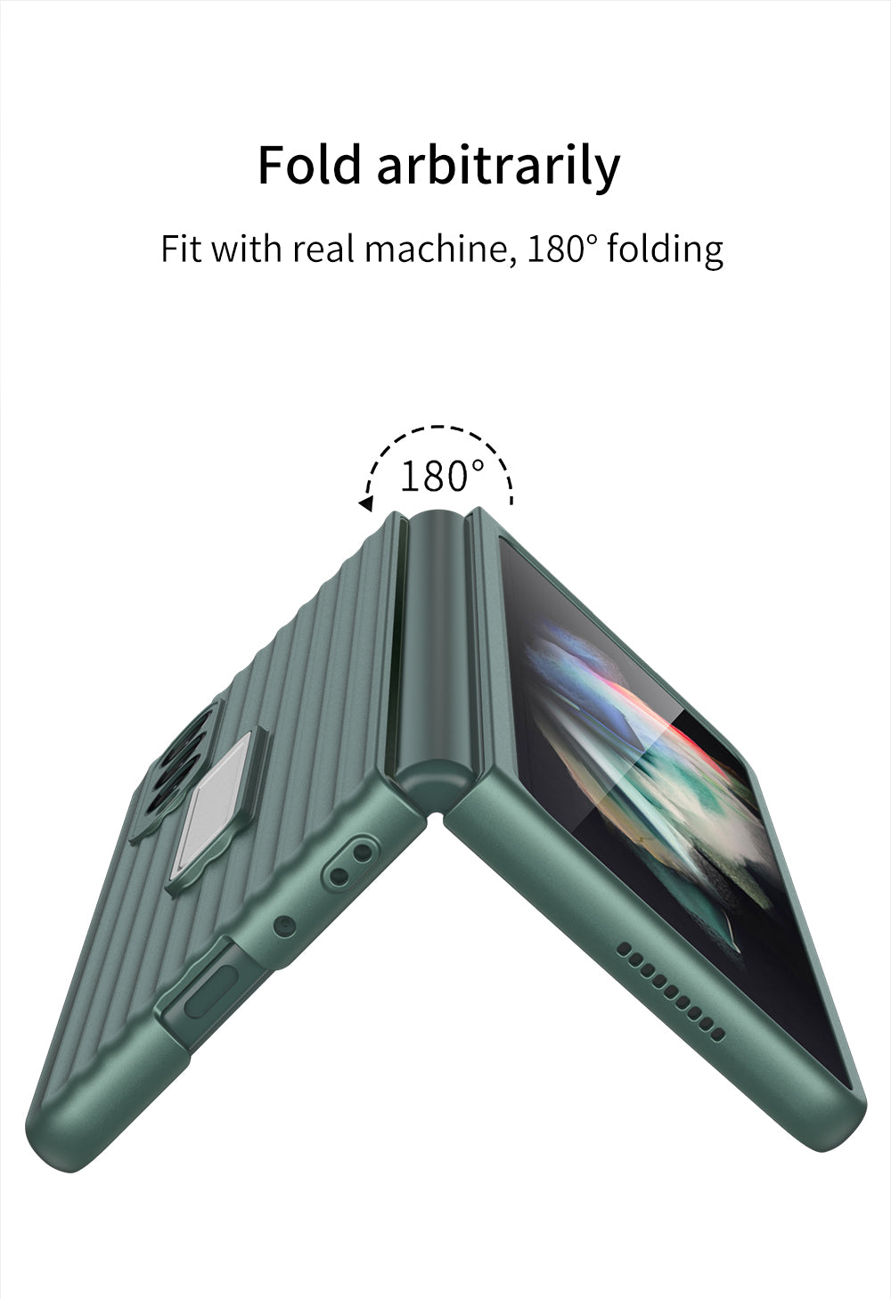 Outer Screen Glass Luggage Design Case For Samsung Galaxy Z Fold 3 5G Anti-knock Plastic Cover For Samsung Z Fold 3 5G Case