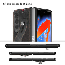 Load image into Gallery viewer, Samsung Galaxy Z Fold 3 5G Case Slim Lightweight Genuine Leather Hand Strap Protective Shockproof Cover
