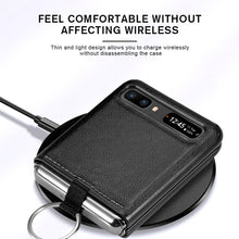 Charger l&#39;image dans la galerie, Shock Proof Finger Ring Leather Case for Samsung Galaxy Z Flip4 5G
