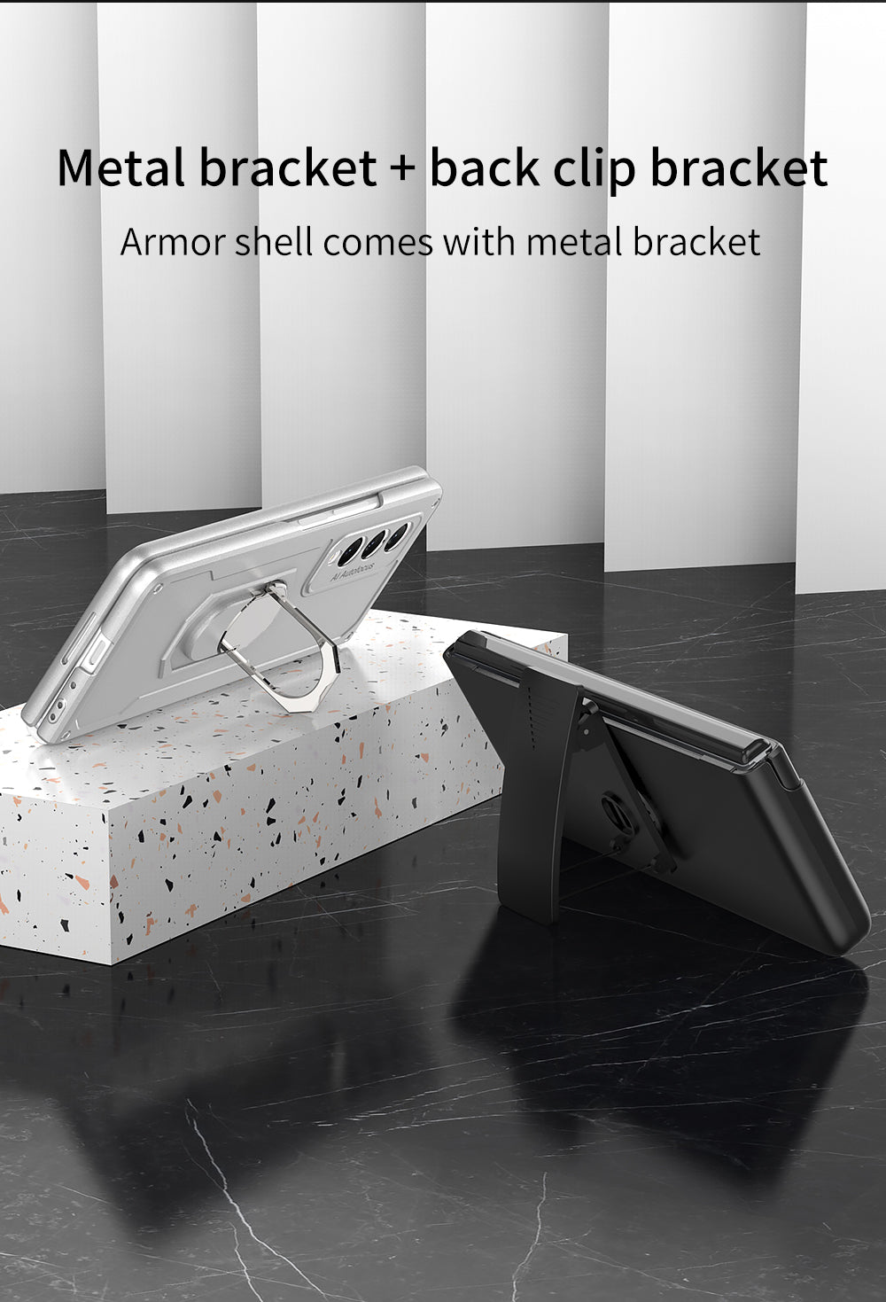 Armor Back Clip Stand Holder Case For Samsung Galaxy Z Fold 3 5G Anti-knock Protection Hard Cover For Samsung Z Fold 3 Case