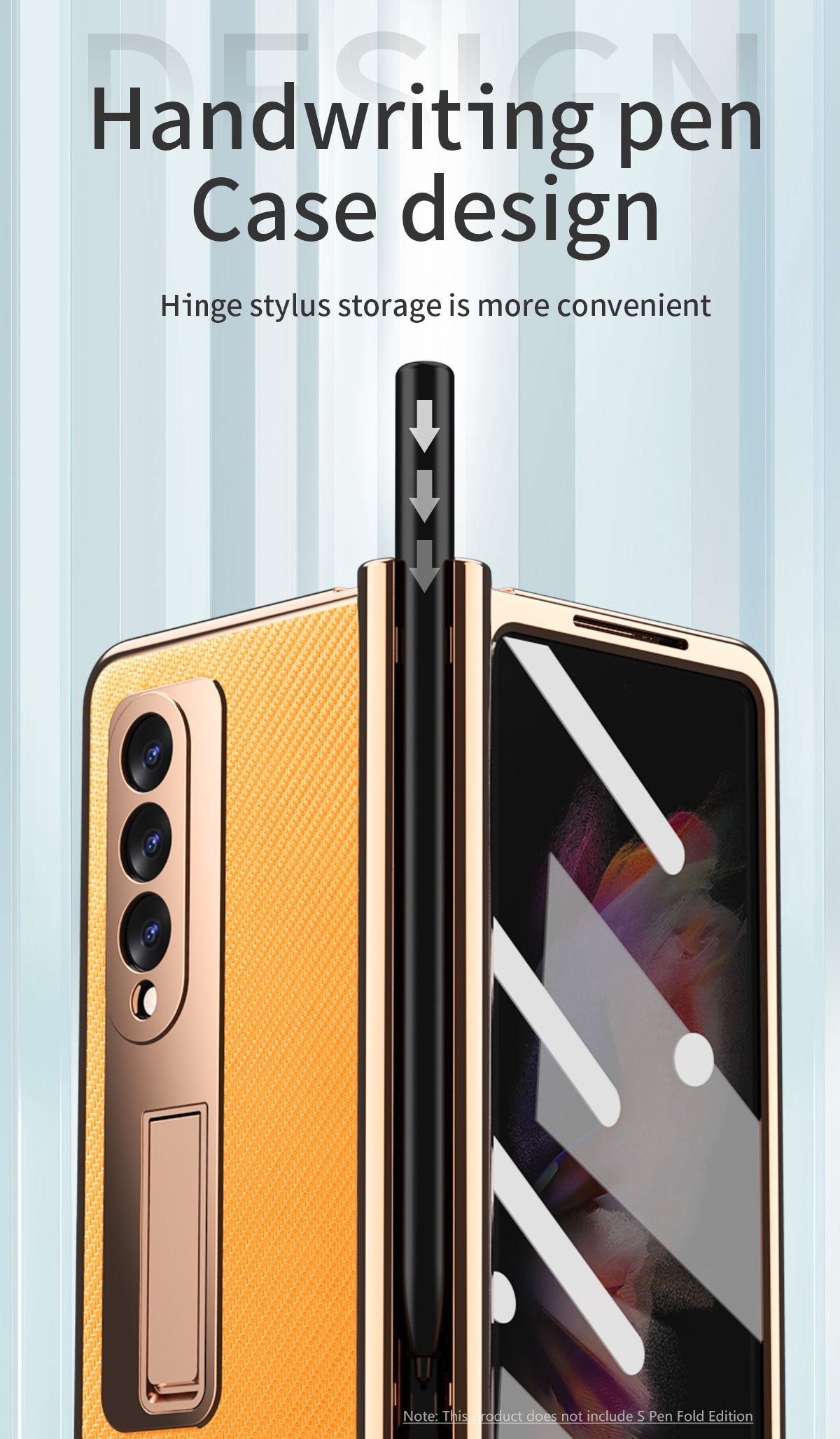 Samsung Galaxy Z Fold 4 3 2 5G Case With 2PCS Hinge Pen Slot and Capacitive Pen