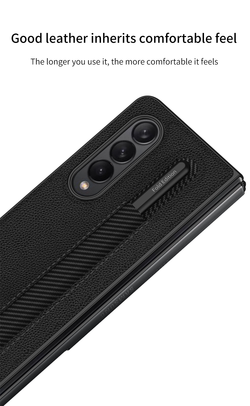 Leather Pen Slot Bag Case For Samsung Galaxy Z Fold 3 5G Ultra-thin Anti-knock Protection Cover For Samsung Z Fold3 5G Case