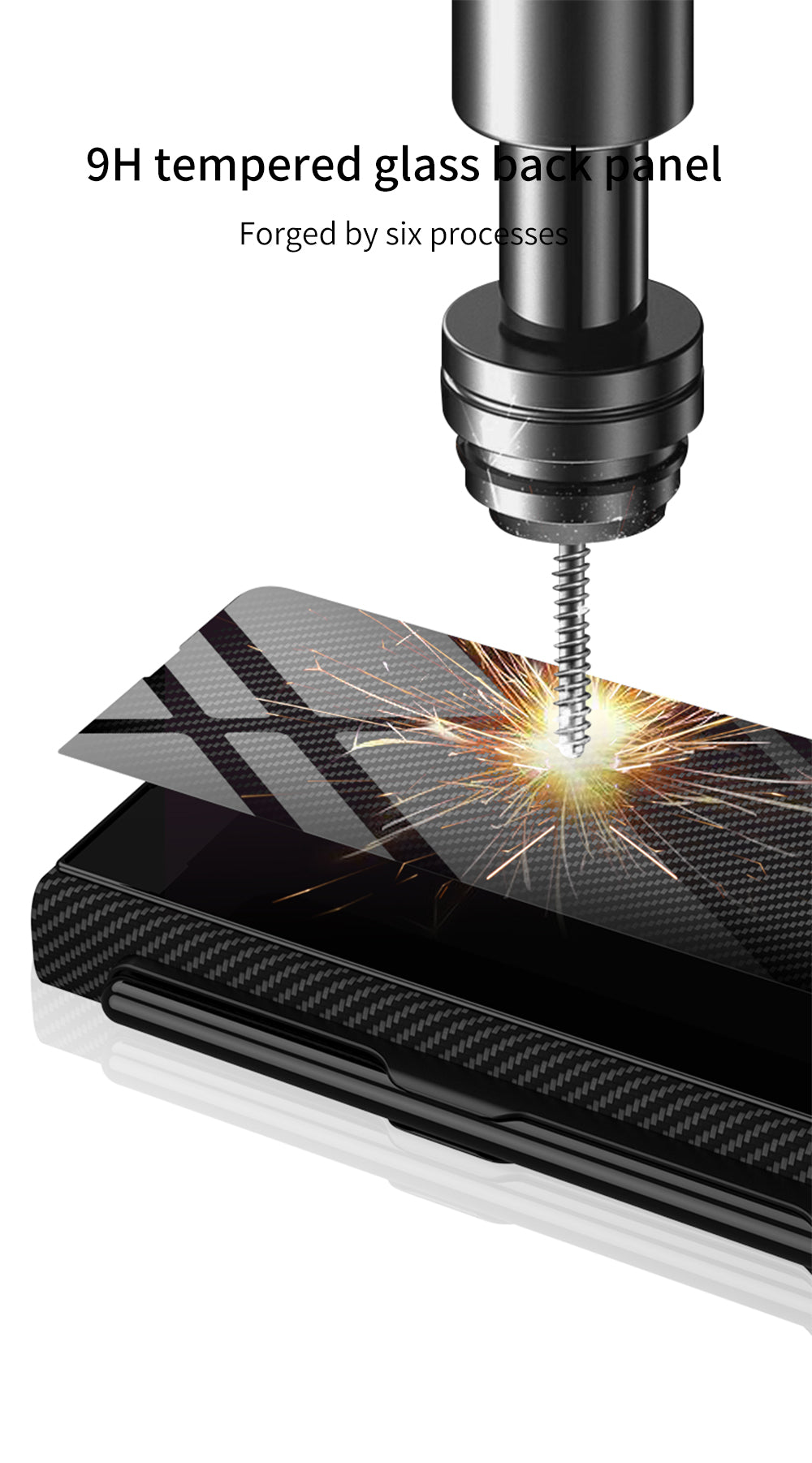 Leather Tempered Glass Pen Slot Case For Samsung Galaxy Z Fold 3 5G Full Protection Hard Cover