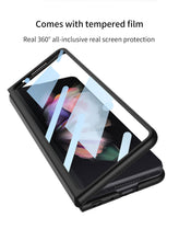 Lade das Bild in den Galerie-Viewer, Outer Screen Glass Luggage Design Case For Samsung Galaxy Z Fold 3 5G Anti-knock Plastic Cover For Samsung Z Fold 3 5G Case
