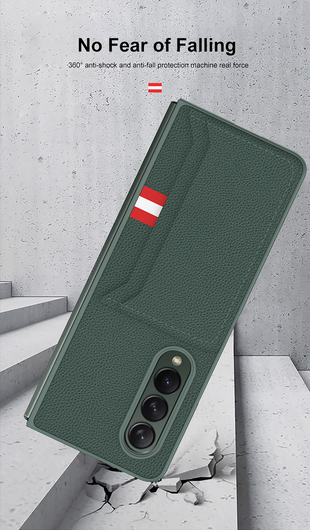 Leather Card Package Case For Samsung Galaxy Z Fold 3 5G Anti-knock Protection Hard Cover For Samsung Z Fold3 Case Coque