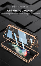 Load image into Gallery viewer, Front Tempered Glass Case For Samsung Galaxy Z Fold 3 5G Transparent Plating With Pen Slot Cover For Samsung Fold 3 5G Case
