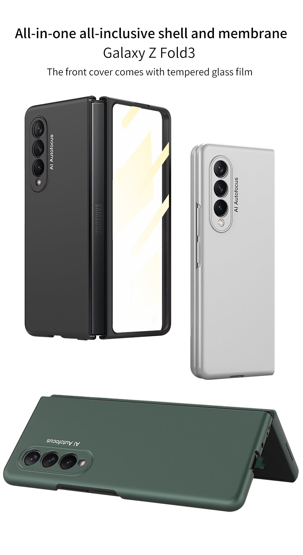 Samsung Galaxy Z Fold 3 5G Ultra-Thin Anti-knock Hard Matte Outer Screen Glass Case For Samsung Z Fold 3 5G Cover