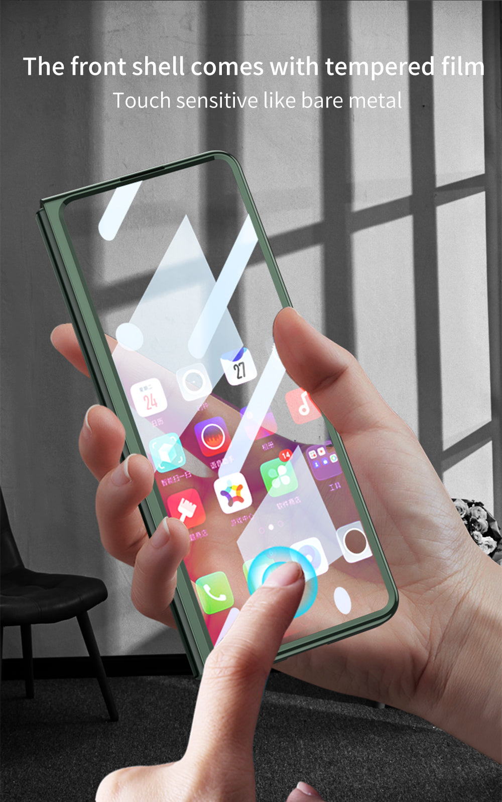 Front Tempered Glass Case For Samsung Galaxy Z Fold 3 5G Transparent Plating With Pen Slot Cover For Samsung Fold 3 5G Case