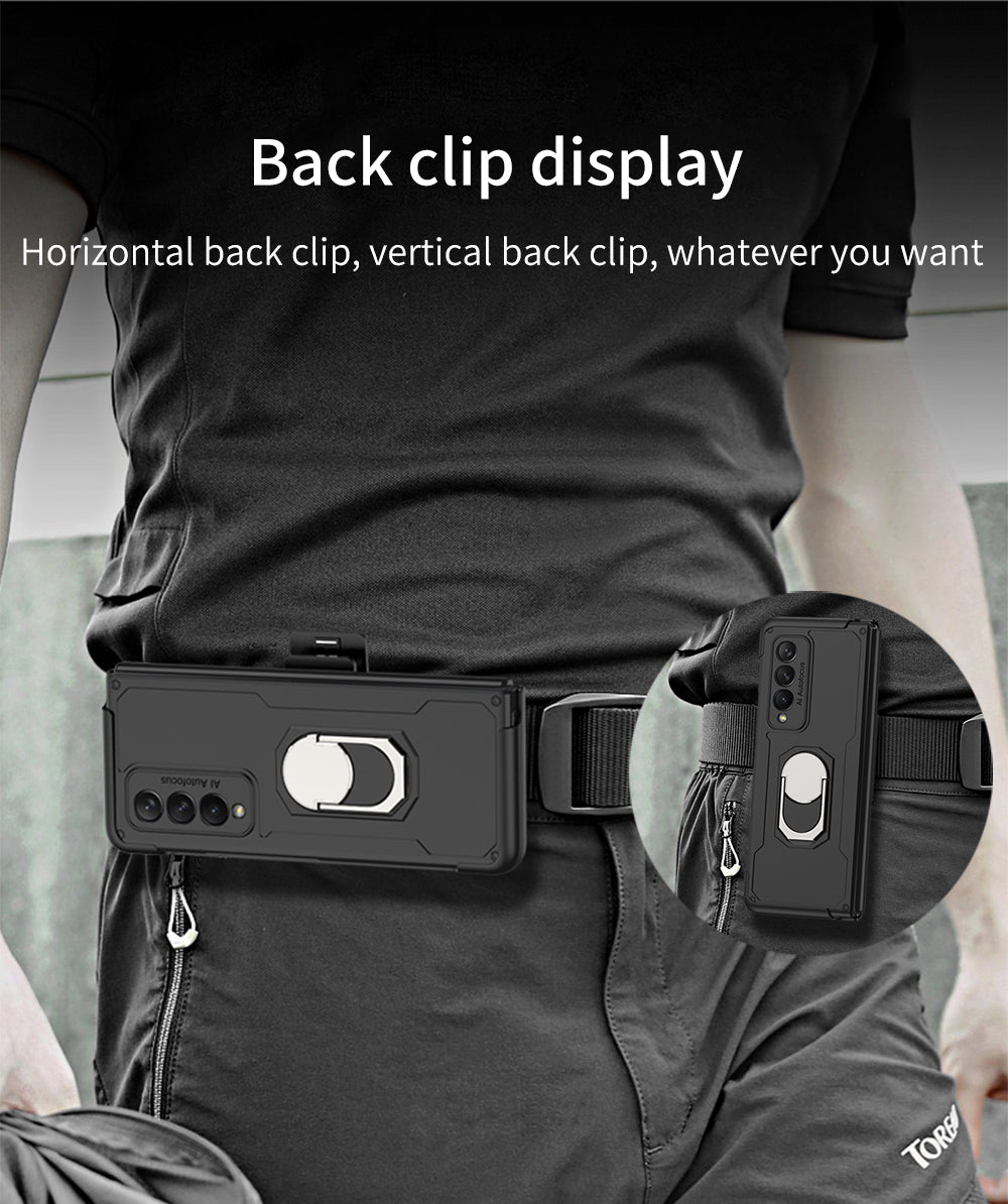 Armor Back Clip Stand Holder Case For Samsung Galaxy Z Fold 3 5G Anti-knock Protection Hard Cover For Samsung Z Fold 3 Case