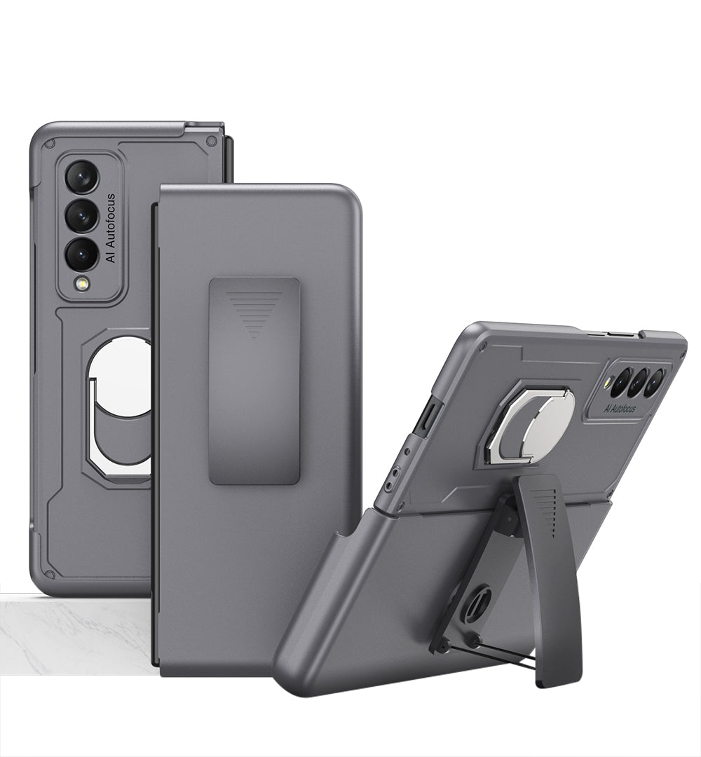 Armor Back Clip Stand Holder Case For Samsung Galaxy Z Fold 3 5G Anti-knock Protection Hard Cover For Samsung Z Fold 3 Case