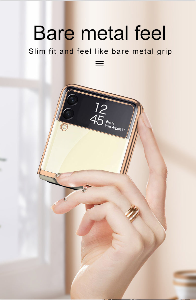 Luxury Electroplating Flip Case For Samsung Galaxy Z Flip 3 5G Transparent Plastic Hard Cover For Samsung Z Flip 3 5G Case