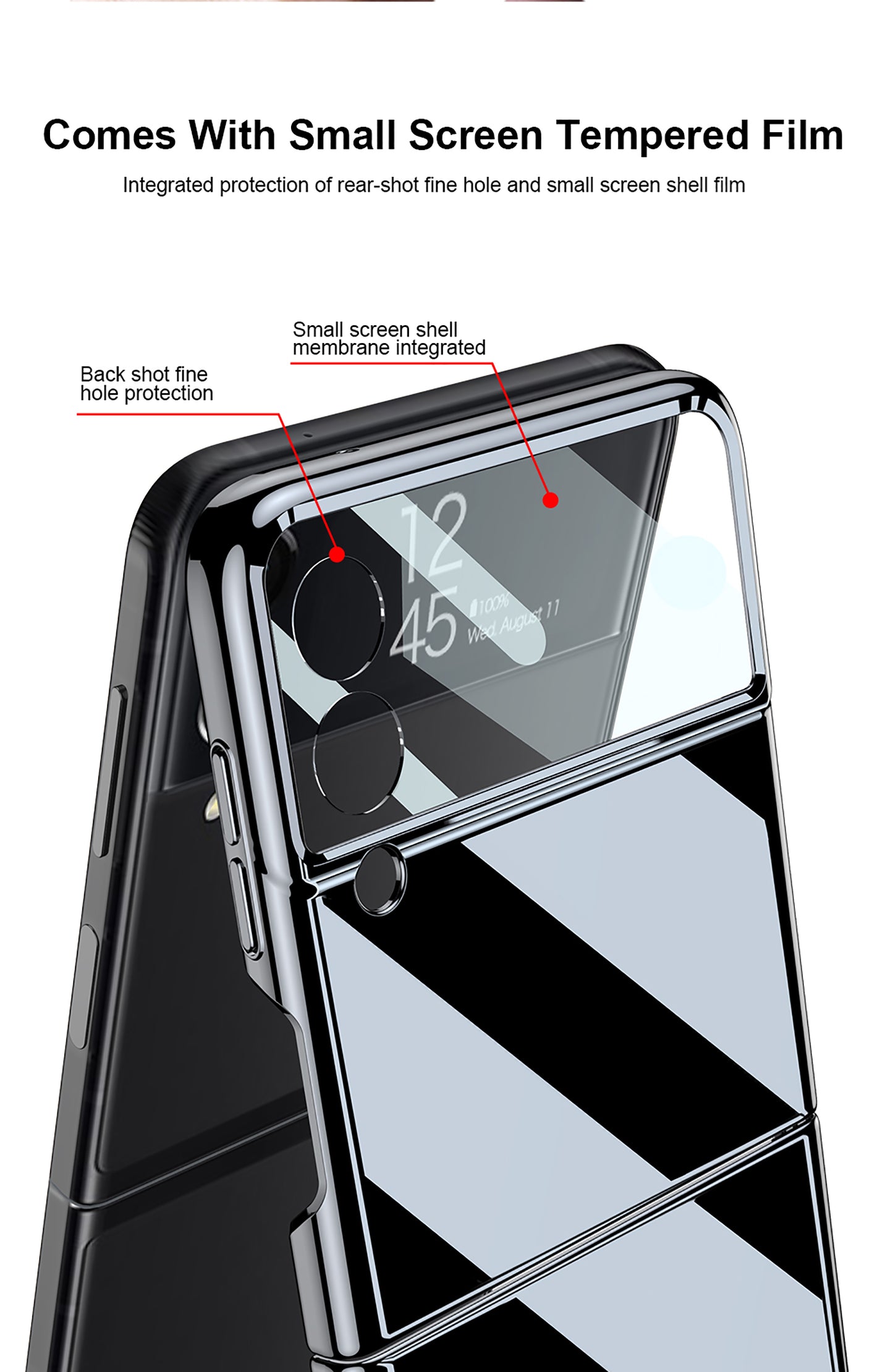 UV Bright Painted Fold Case For Samsung Galaxy Z Flip 3 5G With Back Screen Protector Hard Cover For Samsung Z Flip 3 Case