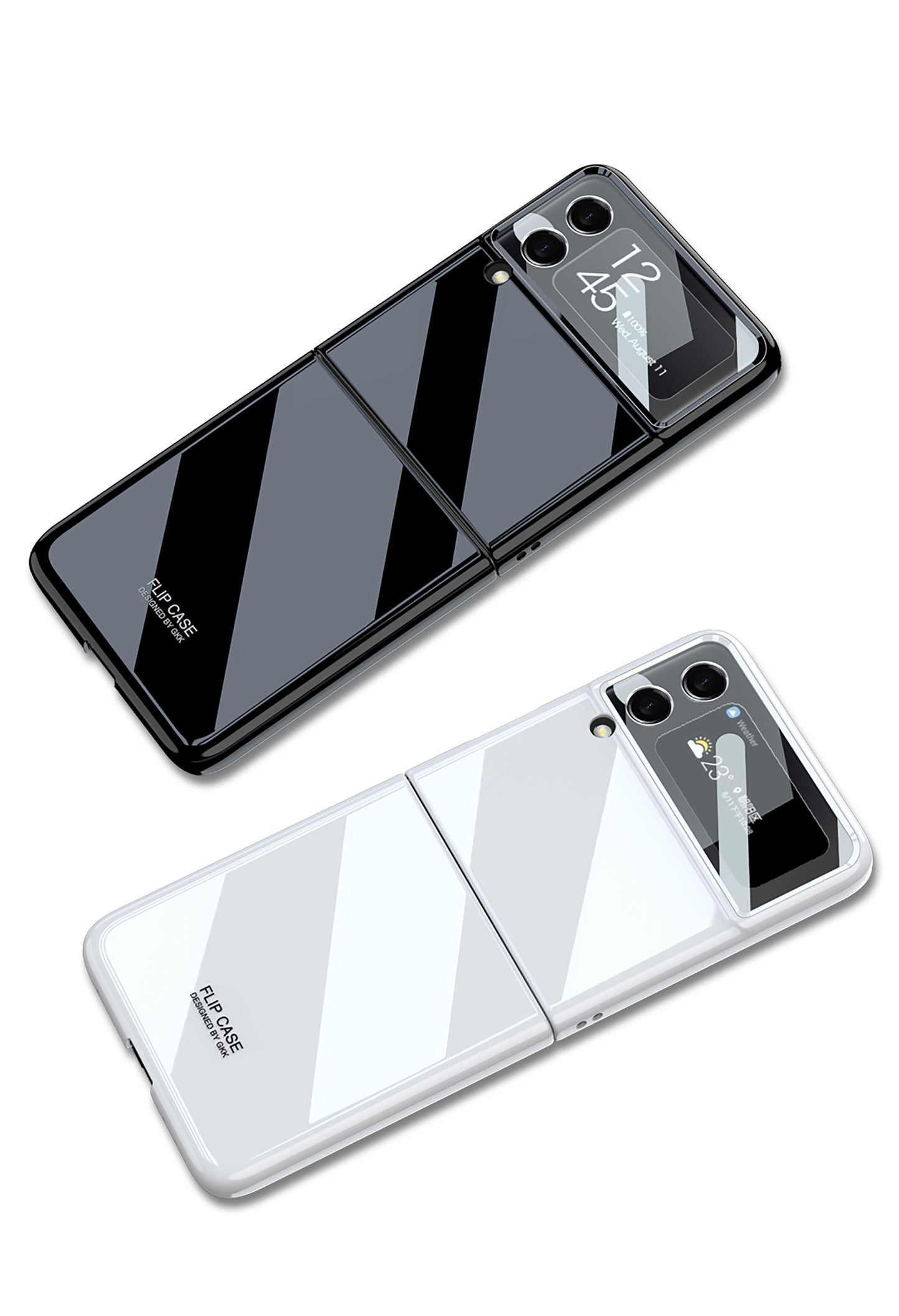 UV Bright Painted Fold Case For Samsung Galaxy Z Flip 3 5G With Back Screen Protector Hard Cover For Samsung Z Flip 3 Case