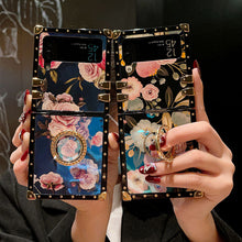 Lade das Bild in den Galerie-Viewer, Stylish French Style Flower Ring Phone Case for Samsung Galaxy Z Flip4 Flip3 5G pphonecover
