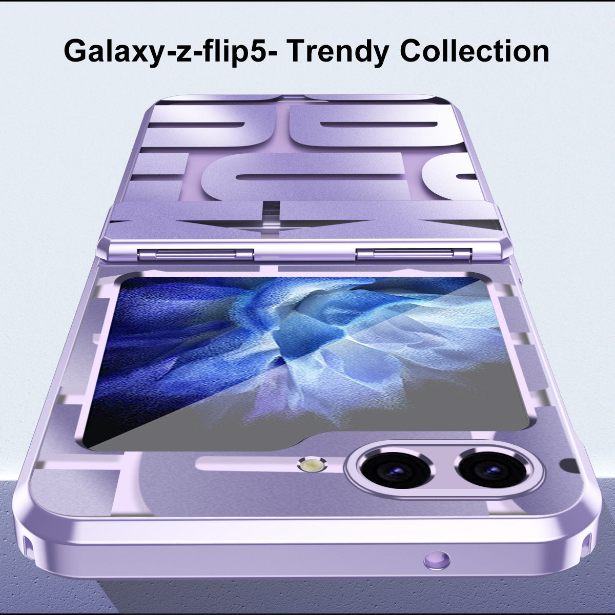 Electroplating Samsung Galaxy Z Flip5 Case With transparent hinge all-inclusive drop-proof protective Case