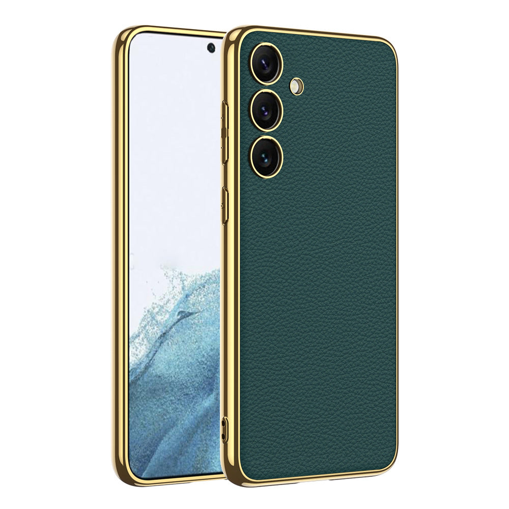 Samsung S24Ultra Case S24 Series Electroplated Plain Leather Phone Case