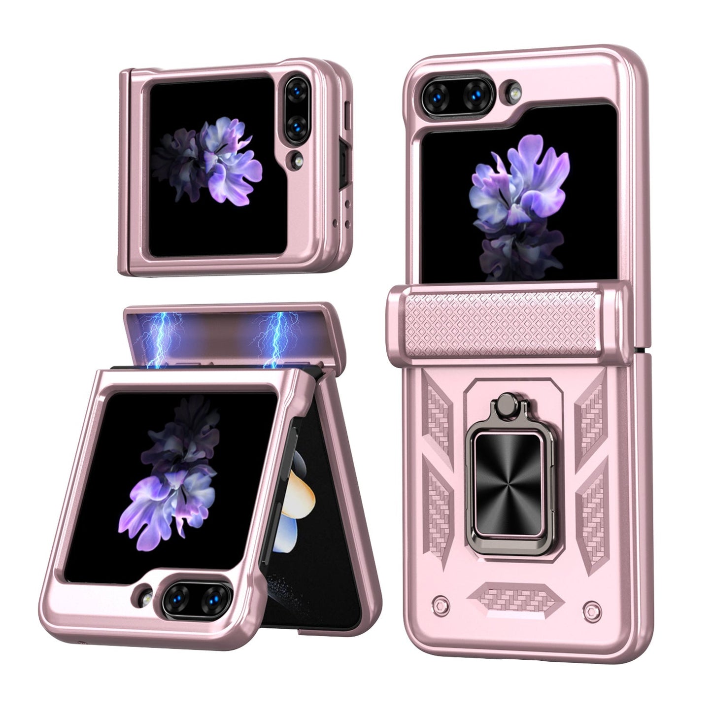 Samsung Z Flip 5 Phone Case with Tempered Glass Film Magnetic Hinge Protection