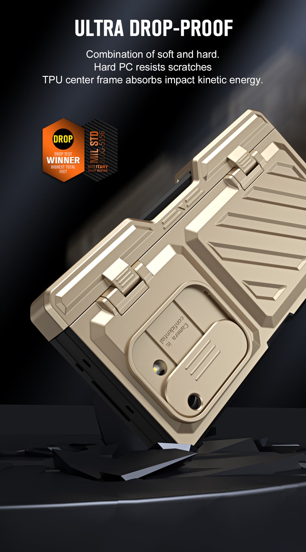 Ultra Strong Drop Prevention Case For Samsung Galaxy Z Fold5 With Bracket and Front Film Free Stylus